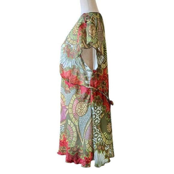 JOHN PAUL RICHARD Chiffon Blouse Summer Top Boho Print Short Sleeve Plus Size 3X - Picture 2 of 12